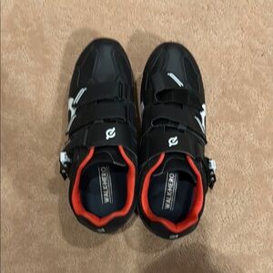 Peloton Black and Red Sneakers with Velcro Straps